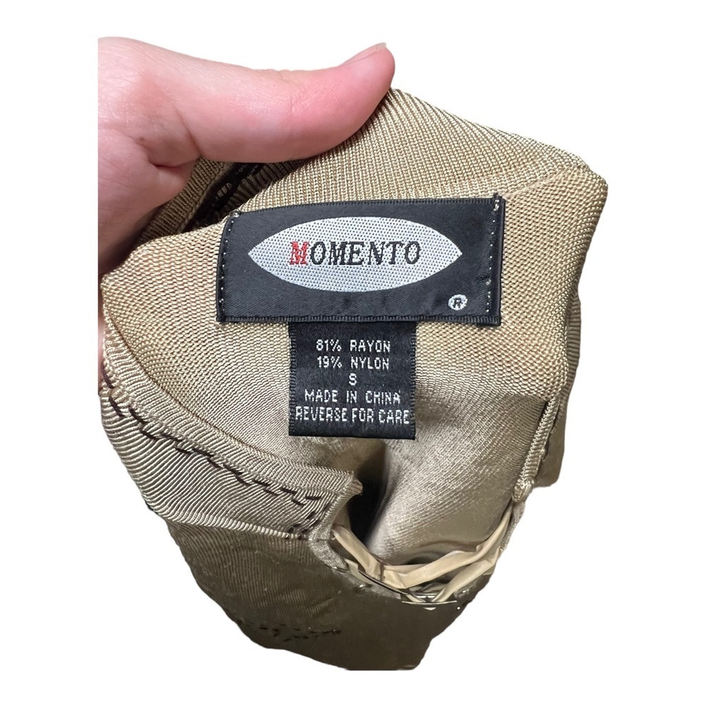 Momento Y2K Strappy Top | Beige Cutout Long Sleeve Small - Picture 3 of 4